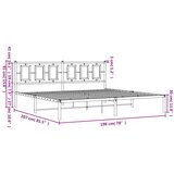 Metalni okvir za krevet s uzglavljem bijeli 193x203 cm | shoptok.hr