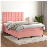 vidaXL Box spring postelja z vzmetnico roza 140x200 cm žamet Cene