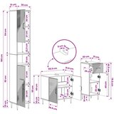  Set za kupaonicu od 3 dijela HAARLEM Konstruirano drvo | shoptok.hr