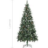  Umjetno božićno drvce sa šiškama i bijelim sjajem 210 cm | shoptok.hr