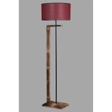 Opviq Menekşe Yanık Ahşap Lambader Silindir Hasır Bordo Abajurlu BrownClaret Red Floor Lamp | Eponuda.com