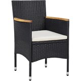 Maison Chic Vrtni jedilni stoli - Stol za vrt 2 kosa poli ratan črne barve JS289, (21877444) | Shoptok.si