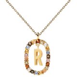  Ženska pd paola letter r zlatna ogrlica sa pozlatom 18k ( co01-277-u ) Cene