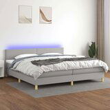  Box spring s madracem LED svjetlosivi 200x200 cm tkanina | shoptok.hr