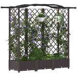  Povišeni krevet s mrežom i krovom Smeđa 163 x 40 x 126 cm PP | shoptok.hr