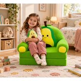  Dečija rasklopiva plišana foteljica 2u1 Happy Avocado zelena - 2 sloja ( KLK2695-HAZ ) | Eponuda.com