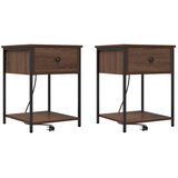  Noćni ormar 2 pcs Smeđi hrast 42 x 41 x 56 cm Konstruirano drvo | shoptok.hr