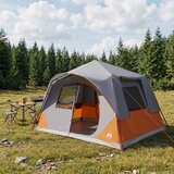 Instant šator s krovom Siva i narančasta 365 x 380 x 200 cm | shoptok.hr