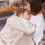BabyOno Pletena odeja iz merino volne 75x100 cm, svetlo bež | Shoptok.si