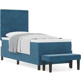  Postelja z vzmetnico z vzmetnico Temno modra 80 x 200 cm Žamet, (5000126091) | Shoptok.si