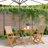 vidaXL 3-dijelni bistro set od tkanine i masivnog drva smeđesivi Cijene