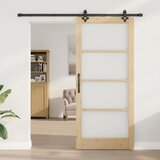  Klizna vrata ORKDAL 93 x 211 cm Masivna borovina i staklo | shoptok.hr