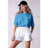 Madmext T-Shirt - Blue - Relaxed fit Cene