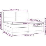  Box spring postelja z vzmetnico LED črna 200x200cm umetno usnje, (20726861) | Shoptok.si