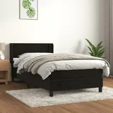 Box spring postelja z vzmetnico črn 90x190 cm žamet, (20726973)