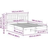  Krevetna konstrukcija s uzglavljem Vosak smeđa 120 x 200 cm | shoptok.hr