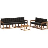  Set vanjskih sofa s jastukom 8 pcs Prirodna i crna | Eponuda.com