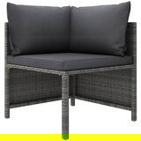 Maison Chic Seti vrtnega pohištva - Vrtna garnitura - Vrtni pohištvo set 4-delna z blazinami poli ratan siva, (21818676) | Shoptok.si