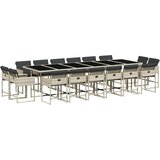  17-dijelni vrtni blagovaonski set s jastucima svijetlosivi | shoptok.hr