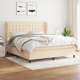  The Living Store Box spring postelja z vzmetnico krem 180x200 cm blago - Box Spring Postelja, (21444344) Cene