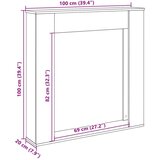 vidaXL Okvir za kamin dimljeni hrast 100x20x100 cm inženirski les | Shoptok.si
