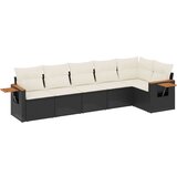  The Living Store Vrtna sedežna garnitura 6-delna z blazinami črna poli ratan - Vrtna Sedežna Garniture, (21449675) | Shoptok.si