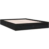  Posteljni okvir črn iz trdnega lesa 120x190 cm 4FT, (20601177) | Shoptok.si