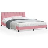  Posteljni okvir z vzglavjem roza 160x200 cm žamet, (21086341) | Shoptok.si