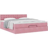 vidaXL Otomanski posteljni okvir z vzmetnico roza 180x200cm žamet | Shoptok.si