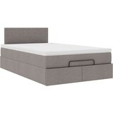 vidaXL Otomanski okvir kreveta s madraca smeđesivi 120x200cm tkanine | shoptok.hr
