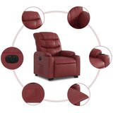  Električni naslonjač na podizanje umjetna koža crvena boja vina | shoptok.hr