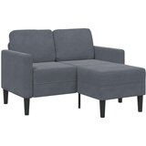 SOFA 2-sjed s ležaljkom u obliku slova L tamnosiva 125cm baršun | shoptok.hr
