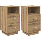 vidaXL Nočne omarice z 2 predaloma 2 kosa artisan hrast 36x36x68 cm | Shoptok.si