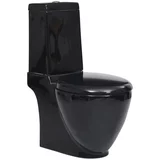 Keramička okrugla toaletna školjka s protokom vode crna