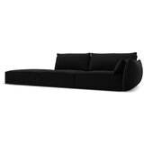 Mazzini Sofas Črna žametna sedežna garnitura desni kot 264 cm Vanda – | Shoptok.si