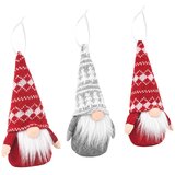  Set sjedećih patuljaka 3 kom. Crvena i siva 10 x 18 cm | shoptok.hr