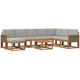 vidaXL Zunanja garnitura za sedenje 9 pcs Naravna in svetlo siva, (5000282208) | Shoptok.si