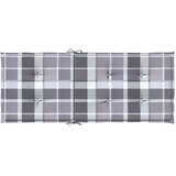  Jastuci za stolice 4 kom sivi karirani 120x50x3 cm od tkanine | shoptok.hr