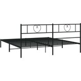 vidaXL Kovinski posteljni okvir z vzglavjem črn 180x200 cm | Shoptok.si