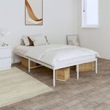 Maison Chic Kovinski Posteljni okvir - Dvoposteljna postelja - Zakonska postelja bel 135x190 cm, (21692411) | Shoptok.si