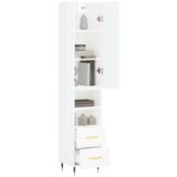  Visoka komoda sjajna bijela 34 5x34x180 cm konstruirano drvo | shoptok.hr