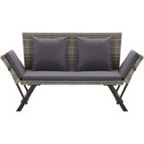 Poli Vrtna klop z blazinami 176 cm siv poli ratan | Shoptok.si