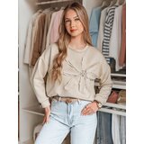 DStreet Bluza damska oversize z kwiatem PETITKA jasnobeżowa | shoptok.hr
