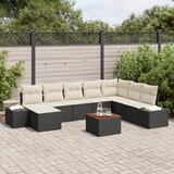 vidaXL set od 9 komada kauča za vrt s jastučićima crne boje Poly Rattan Acacia Cijene