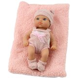  Lutka beba s dekicom, bijela i ružičasta odjeća, šešir, 18 cm | shoptok.hr