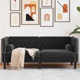  Dvosjed Chesterfield s jastučićima crni baršunasti | Eponuda.com