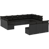  13-dijelni set vrtnih sofa s jastucima poliratan crni | shoptok.hr