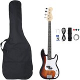  the living store električna bas kitara za začetnike s torbo rjavo bela 4/4 46" - električna bas kitara, (21494796) | Shoptok.si