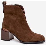 VINCEZA Leather Suede Women's Boots on Heel | Shoptok.si