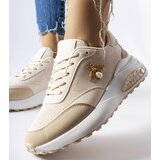 Gemre Beige and white sneakers with decorative stitching Acciano | shoptok.hr